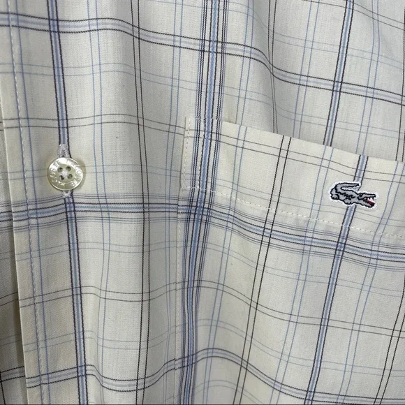 Lacoste plaid 2 pack shirt bundle - sz 38 (small, neck 14.5) - Picture 5 of 13